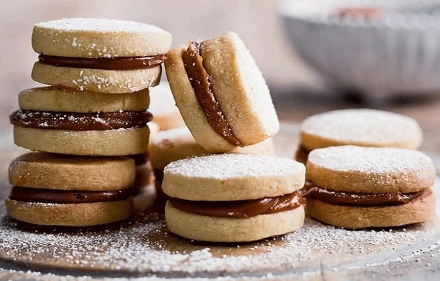 Assorted of Alfajores in the table.